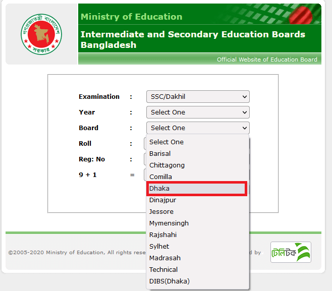SSC Result 2023 Dhaka Web Based Result