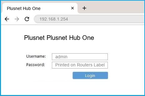 192.168.L.254 Plusnet Login