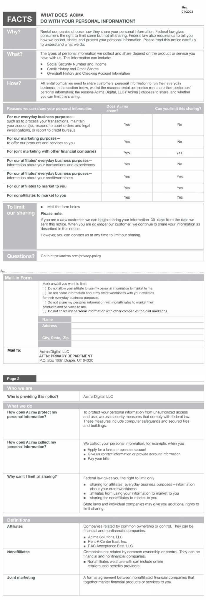 Acima Customer Service Login