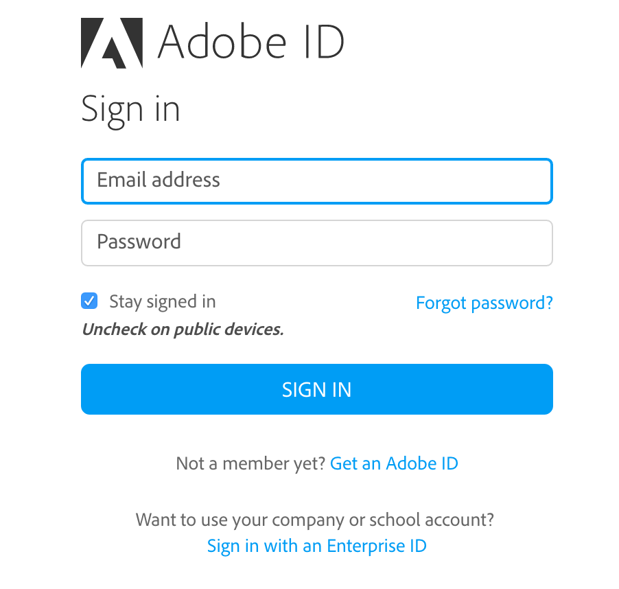 Adobe Cloud Login