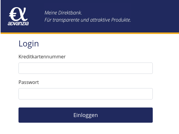 Advanzia Login