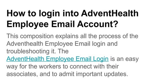 Advent Health Email Login