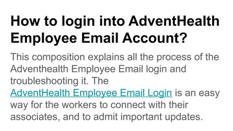 Adventhealth Employee Login Email