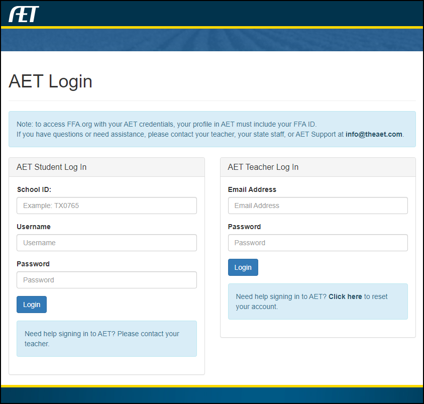 Aet Login