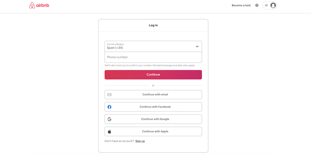 Airbnb Host Login