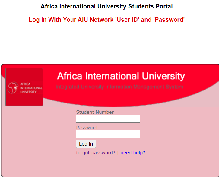 Aiu Staff Login