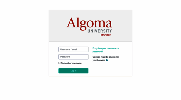 Algoma University Moodle Login