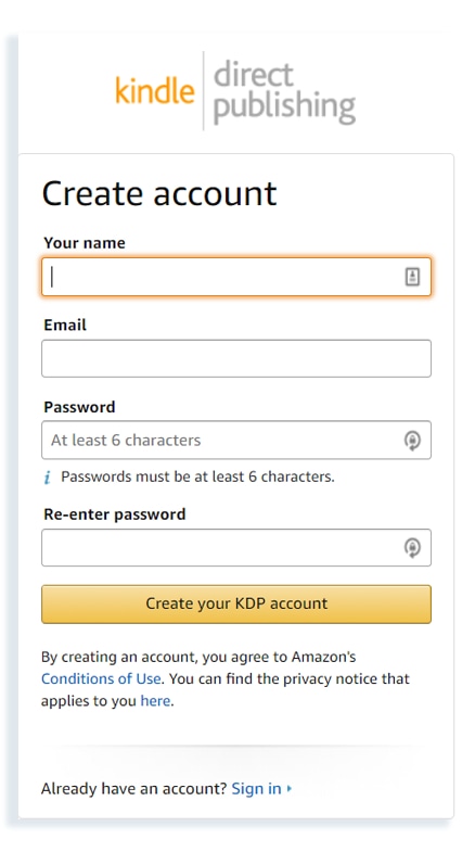 Amazon Kindle Publisher Login