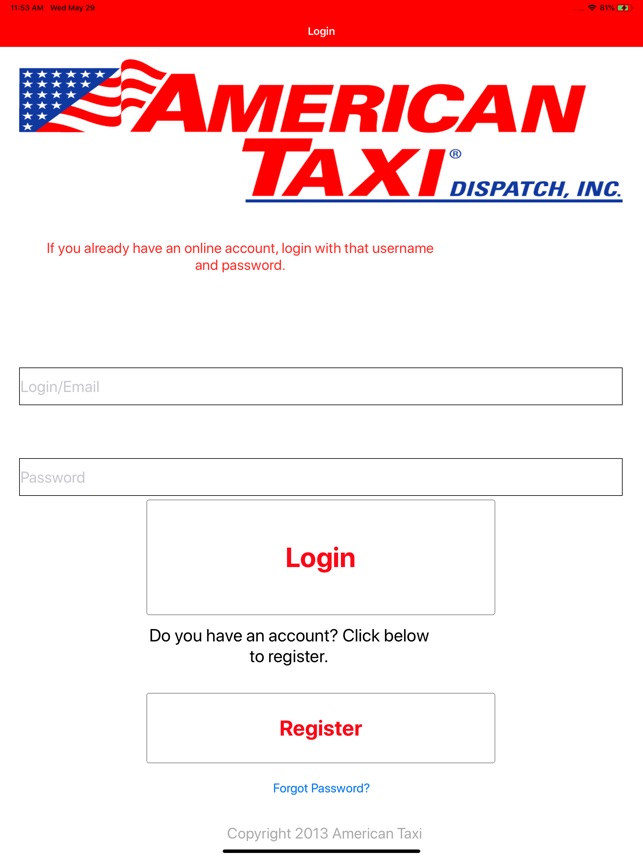 American Taxi Login