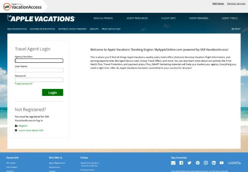 Apple Vacations Travel Agent Login