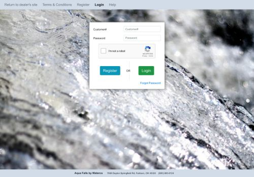 Aqua Falls Login