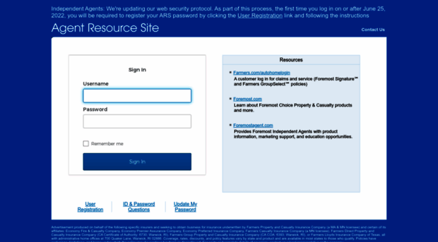 Ars Agent Login