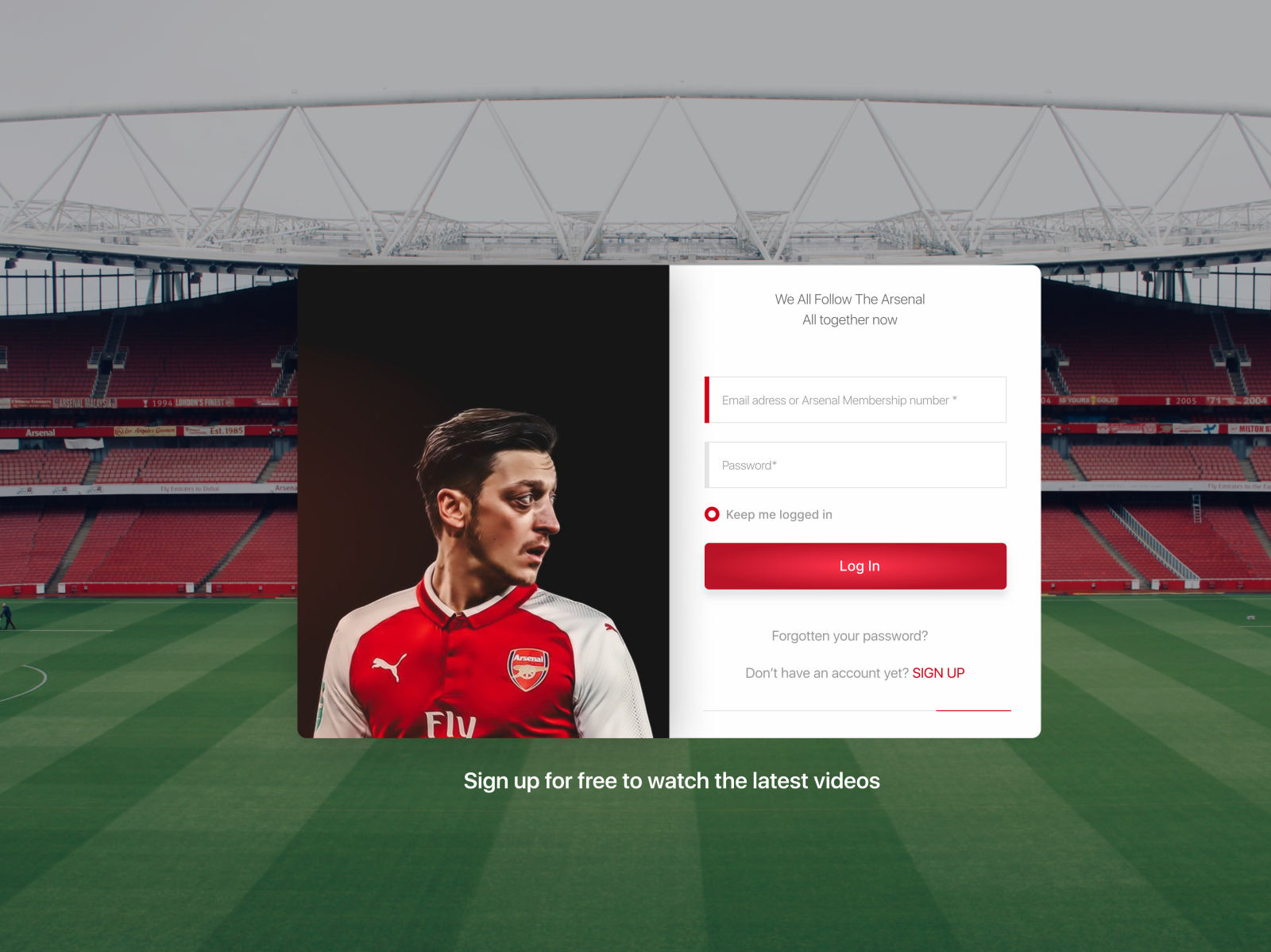 Arsenal Membership Login