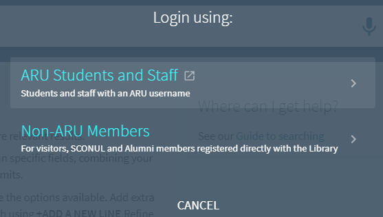 Aru Library Login