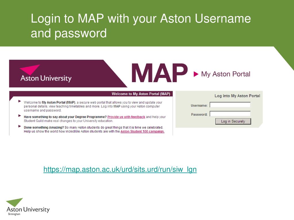 Aston Map Login