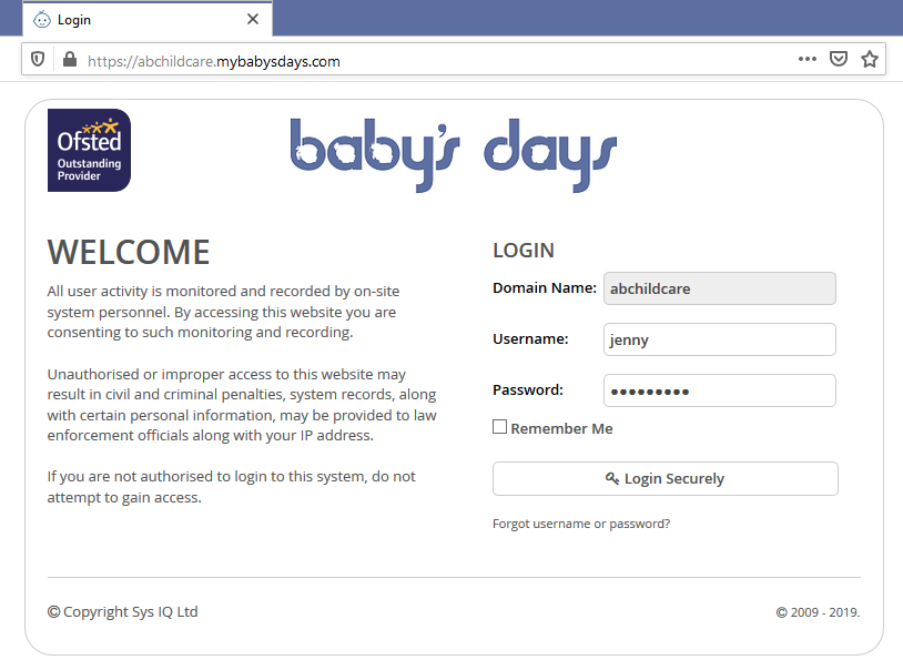 Babys Days Login