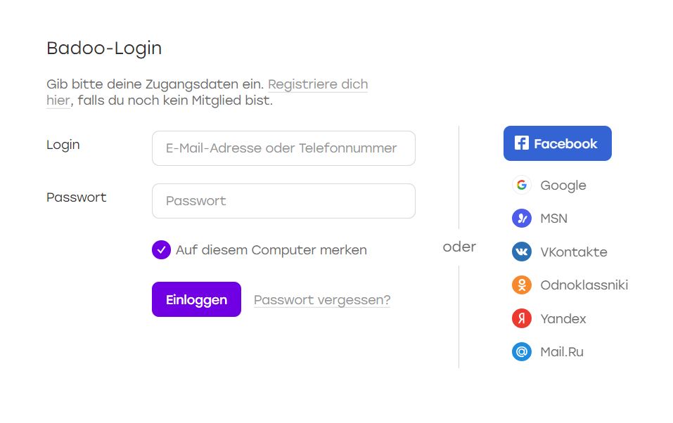 Badoo Web Login