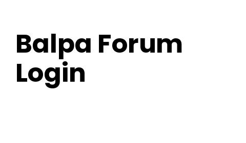 Balpa Forum Login