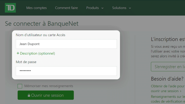 Banque Net Login