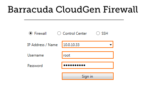 Barracuda Admin Login