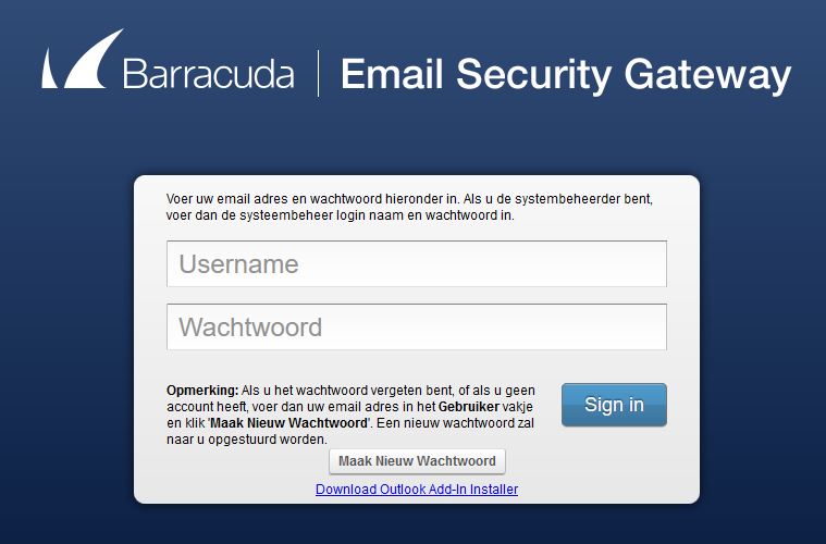 Barracuda Spam Filter Login