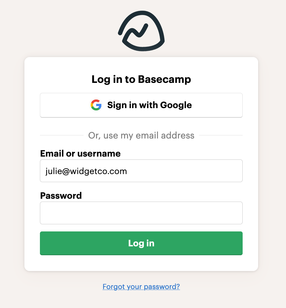 Basecamp 3 Login