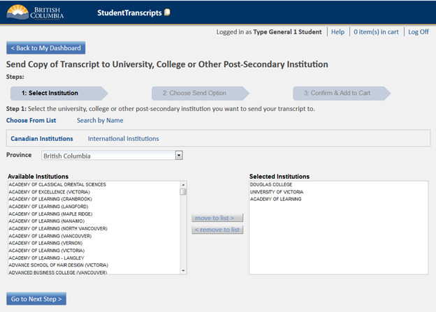 Bc Transcript Login