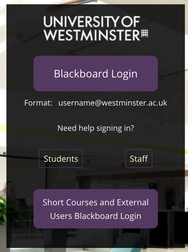 Blackboard Login Westminster