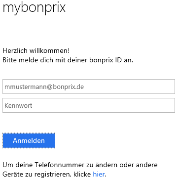 Bonprix Login