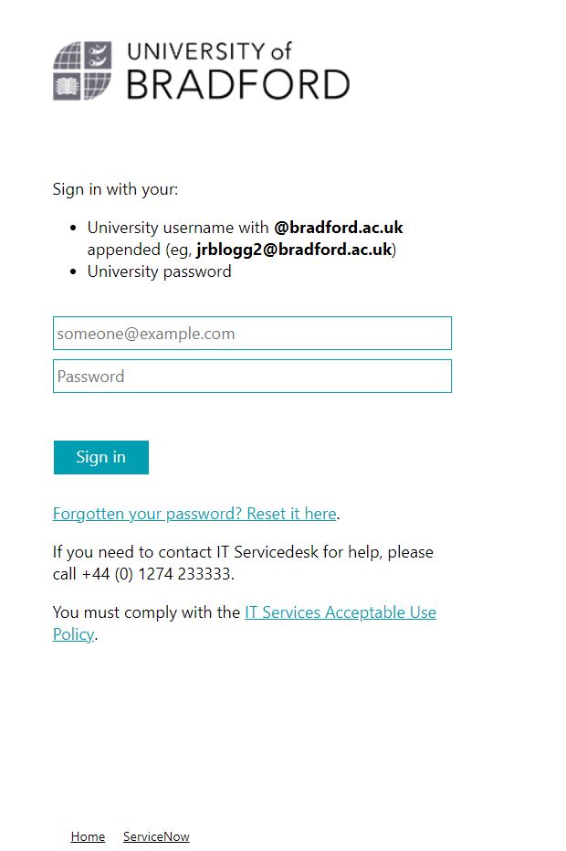 Bradford University Login