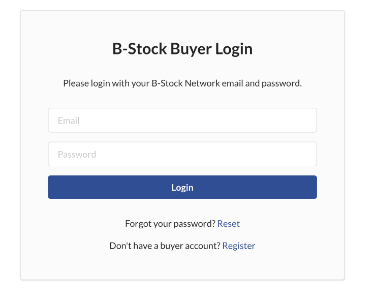 Bstock Buyer Login