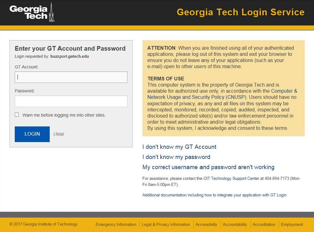Buzzport Gatech Login