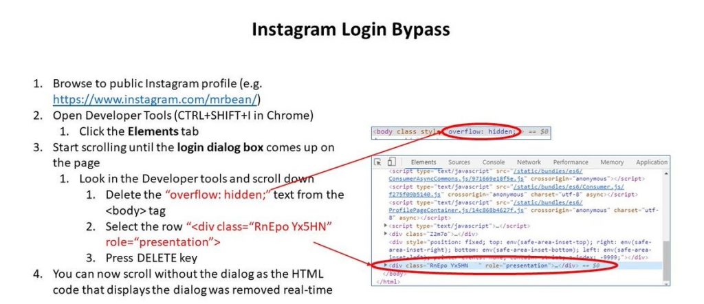 Bypass Instagram Login