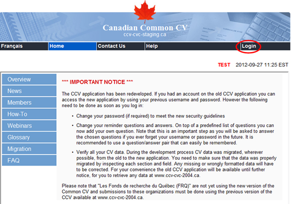 Canadian Common Cv Login