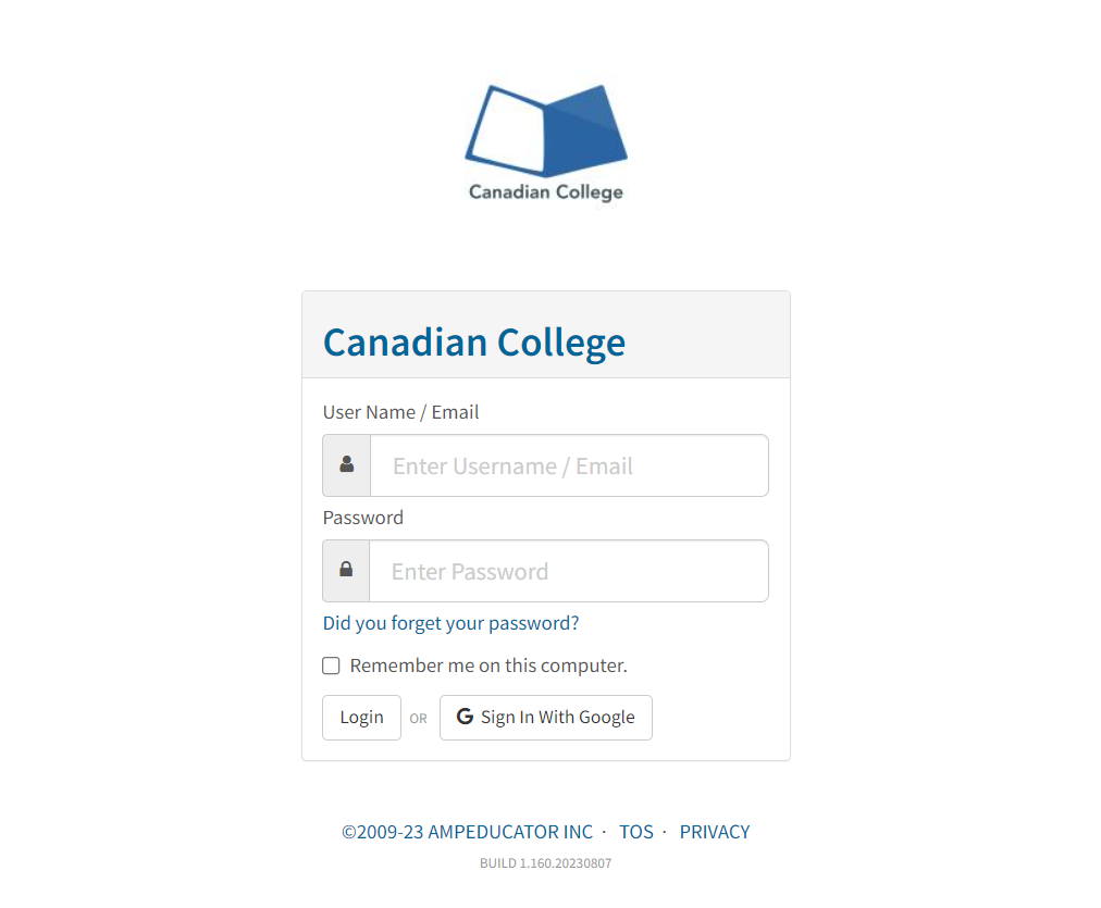 Canadiancollege.Ampeducator.Ca Login