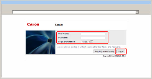 Canon Default Login