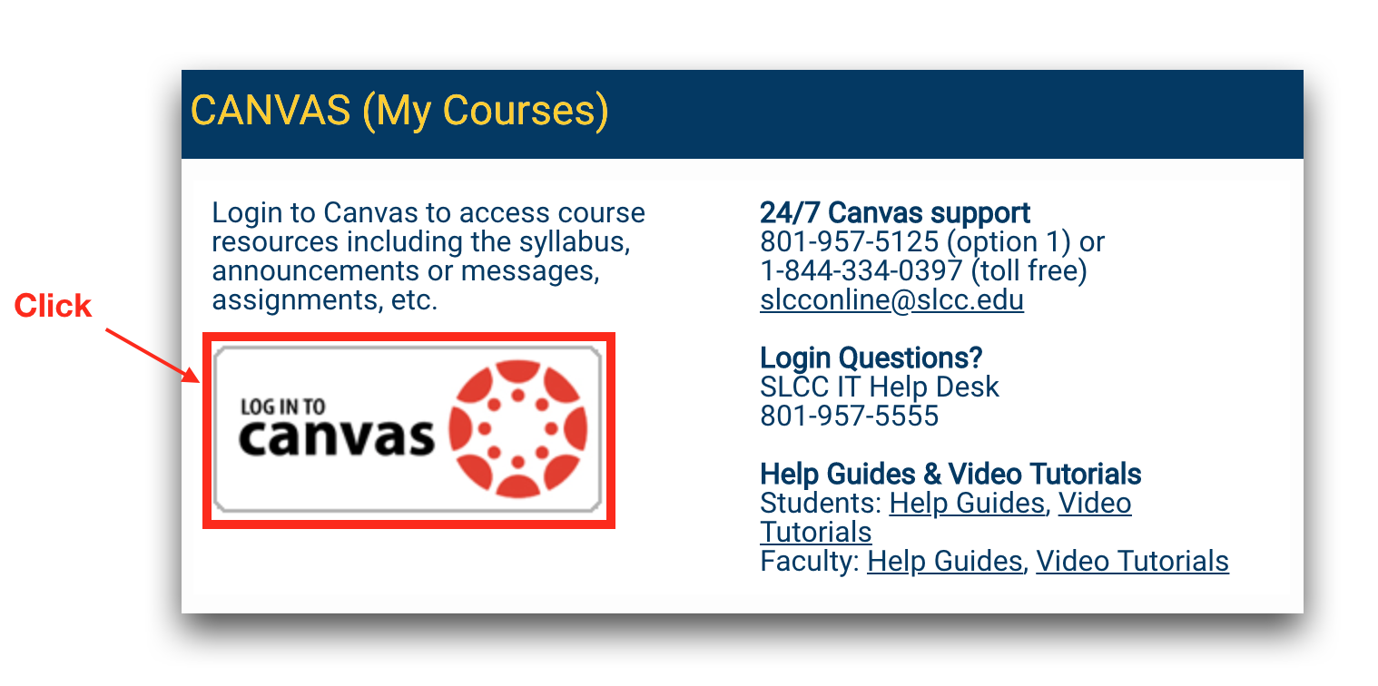 Canvas Login Slcc