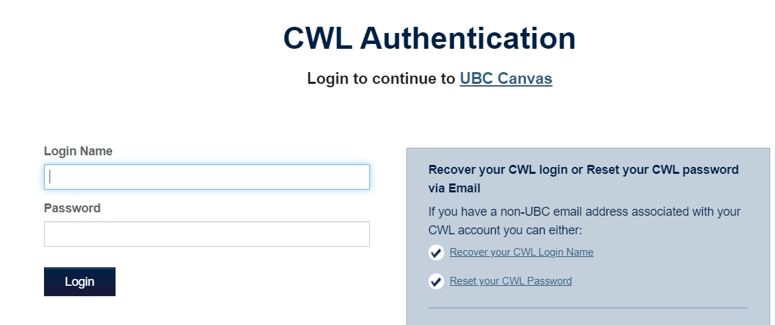 Canvas Login Ubc