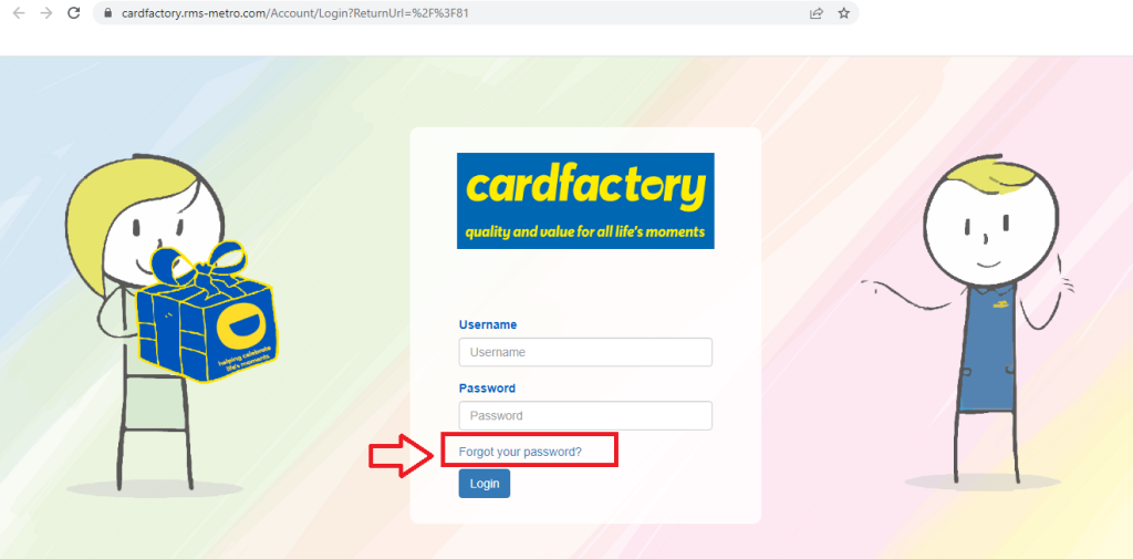 Card Factory.Rms-Metro.Login