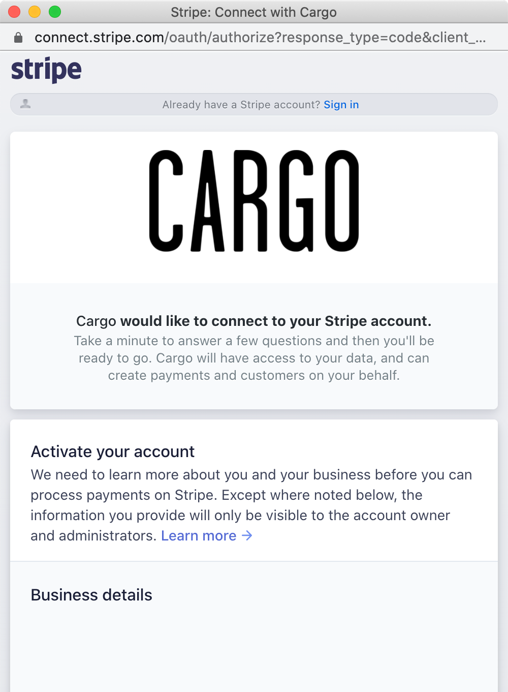 Cargo Site Login