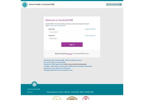 Carolina Care Rx Login