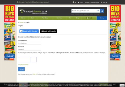 Cashbackearners Login