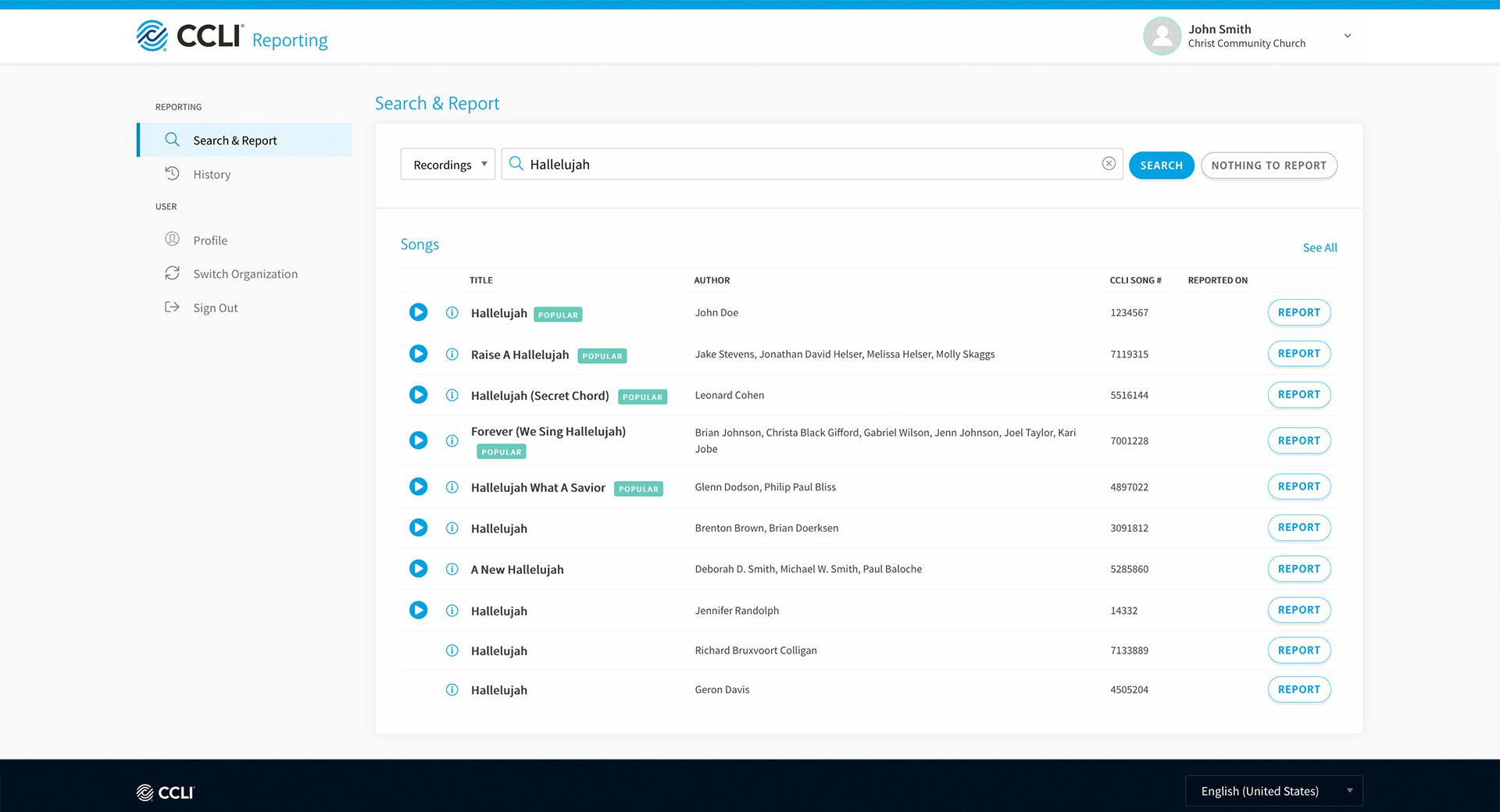 Ccli Reporting Login