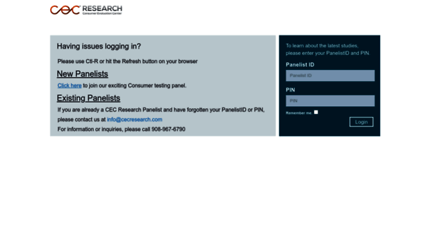 Cec Research Login