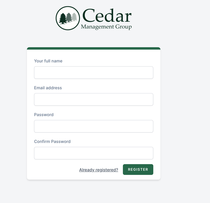 Cedar Management Login