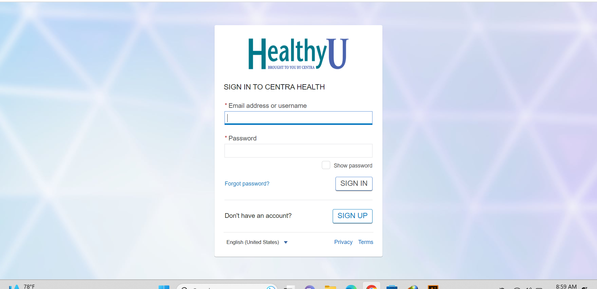 Centra Healthy U Login