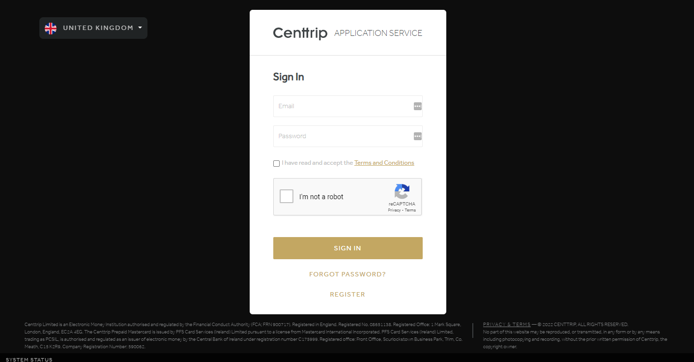 Centtrip Login