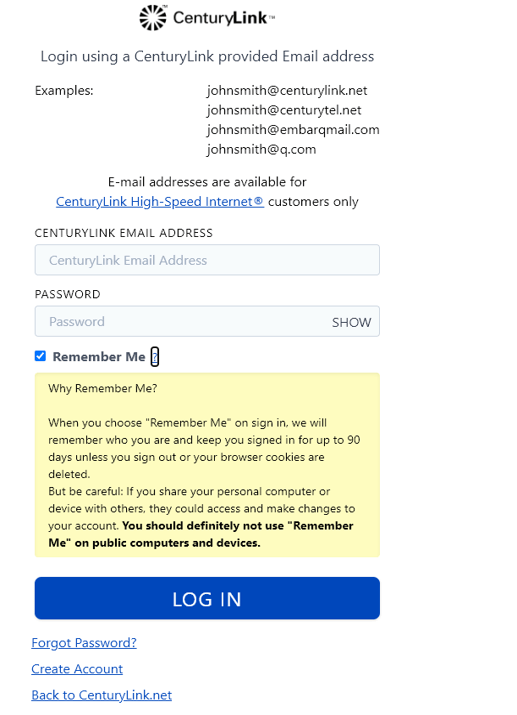 Centurytel Email Login