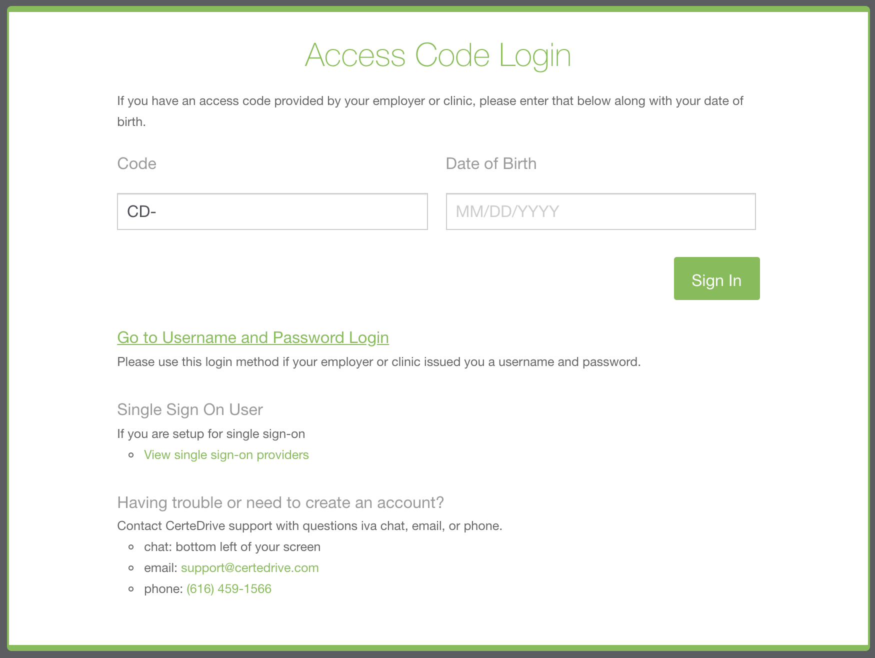 Certedrive Login