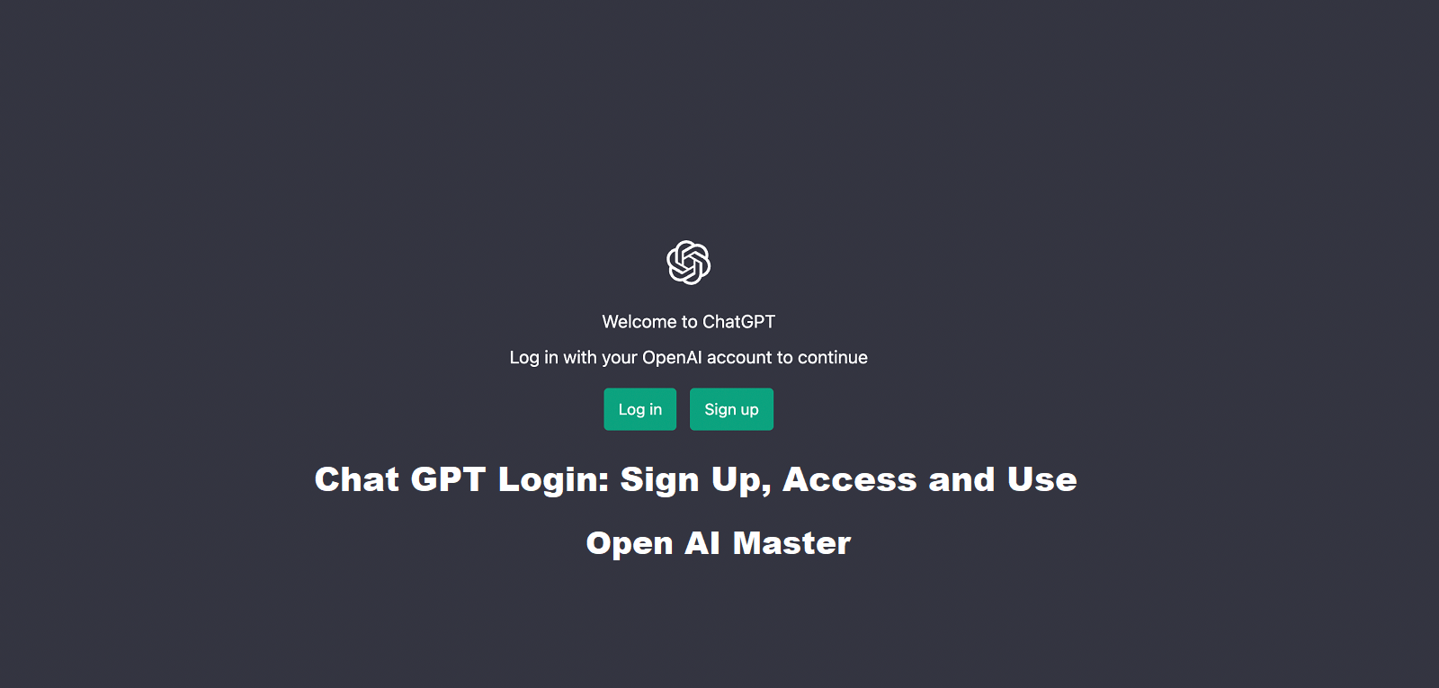 Chat Gpt Login Openai